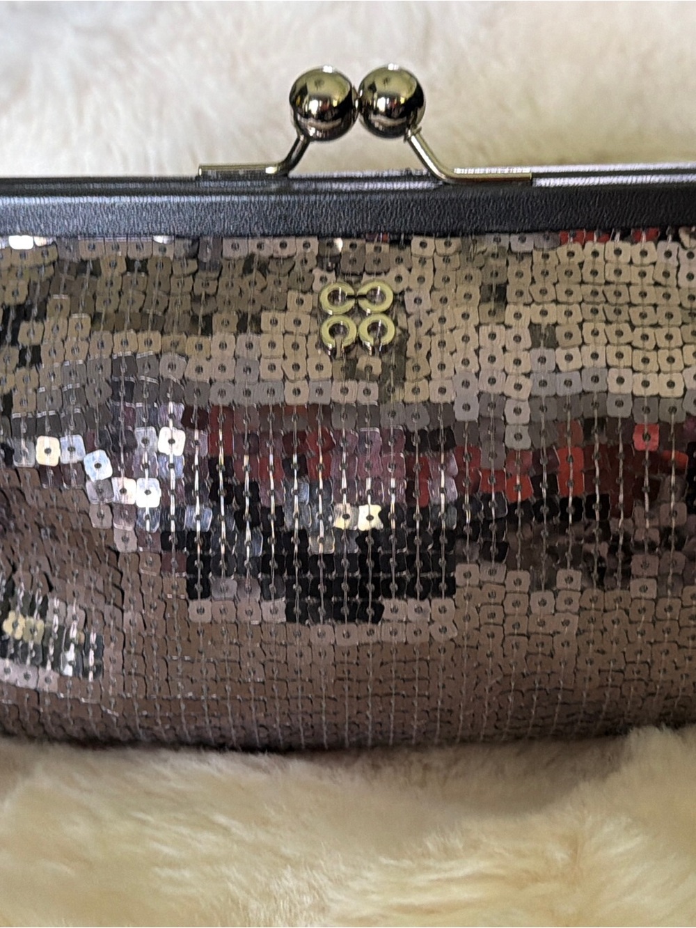 Coach Silver Sequin Kiss-Lock Clutch - Picture 9 of 9